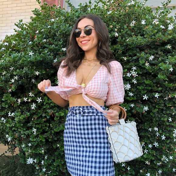 L'academie Mini Skirt w/ belt XS, new with tags, worn once, great condition 💙🤍 - Picture 10 of 15